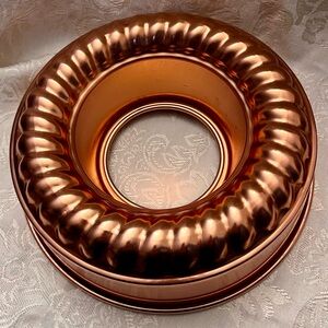 Mirro Copper Tone 6 Cup 1.5 Qt Jello Mold Bundt Cake Pan Wall Decor VTG MCM Rare